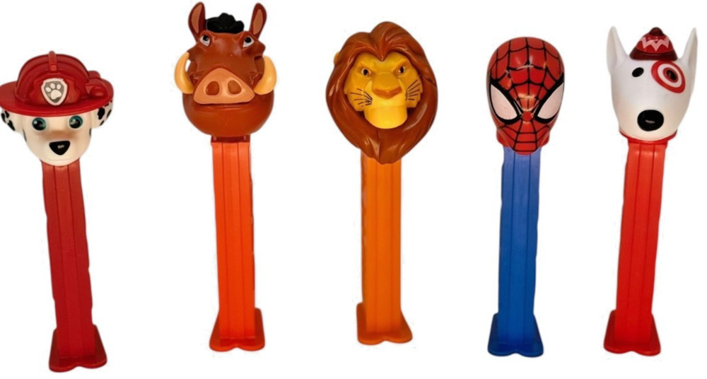 PEZ Dispenser Lot of 5 Target Bullseye Spider-Man Paw Patrol Lion King
